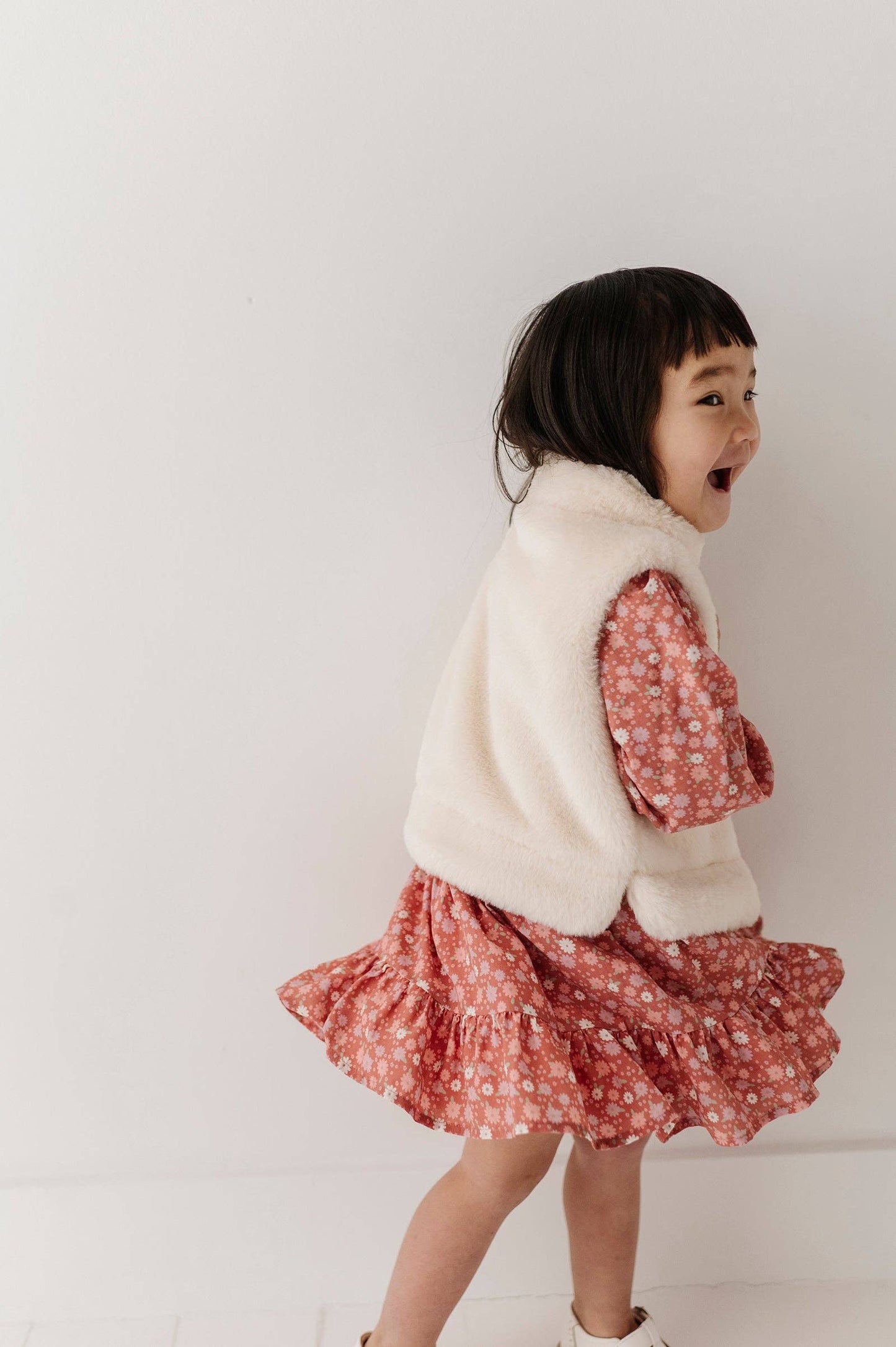 Cream Faux Fur Vest