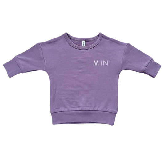 Mini Drop-Shoulder  Bamboo Pullover - Plum