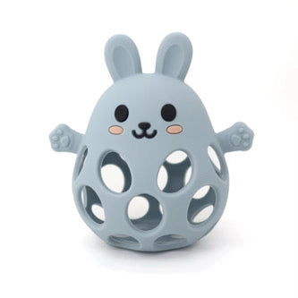 3D Bunny Silicone Teether: Slate