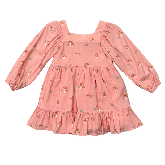 Mellow Rose Mushroom Long Sleeve Viscose Dress