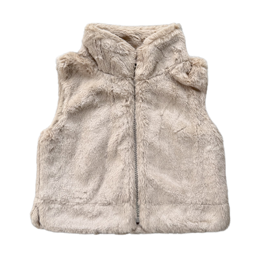 Fur Zip Vest -Beige