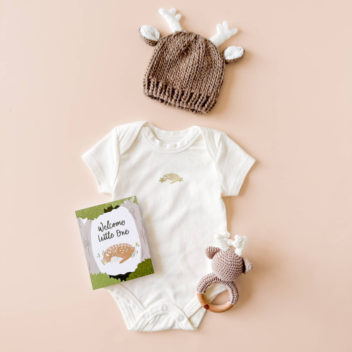 Organic Hartley Deer Beanie- Tan