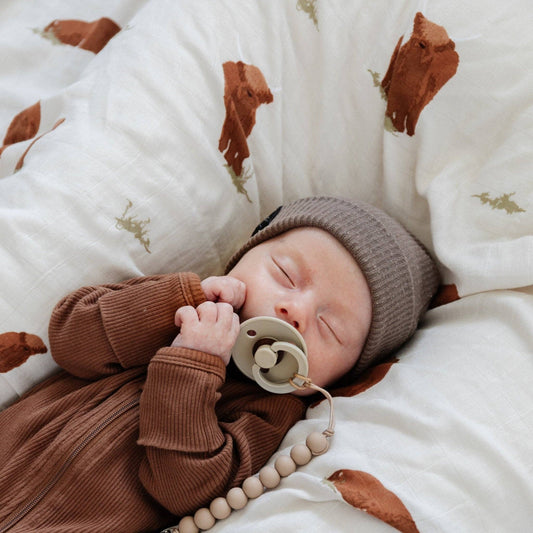 Bamboo Rayon Muslin Swaddle -  Highland Cow