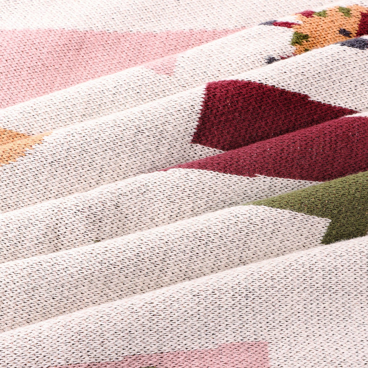Organic Jacquard Sweater Knit Blanket - Alphabet Blush