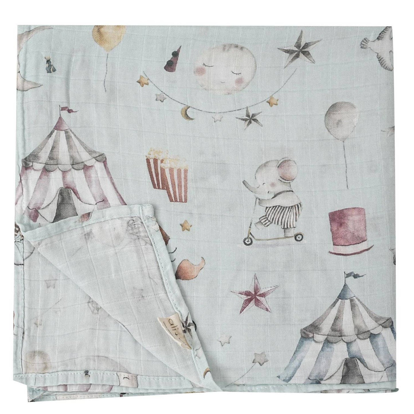 Bamboo Muslin Swaddle Blanket- Circus