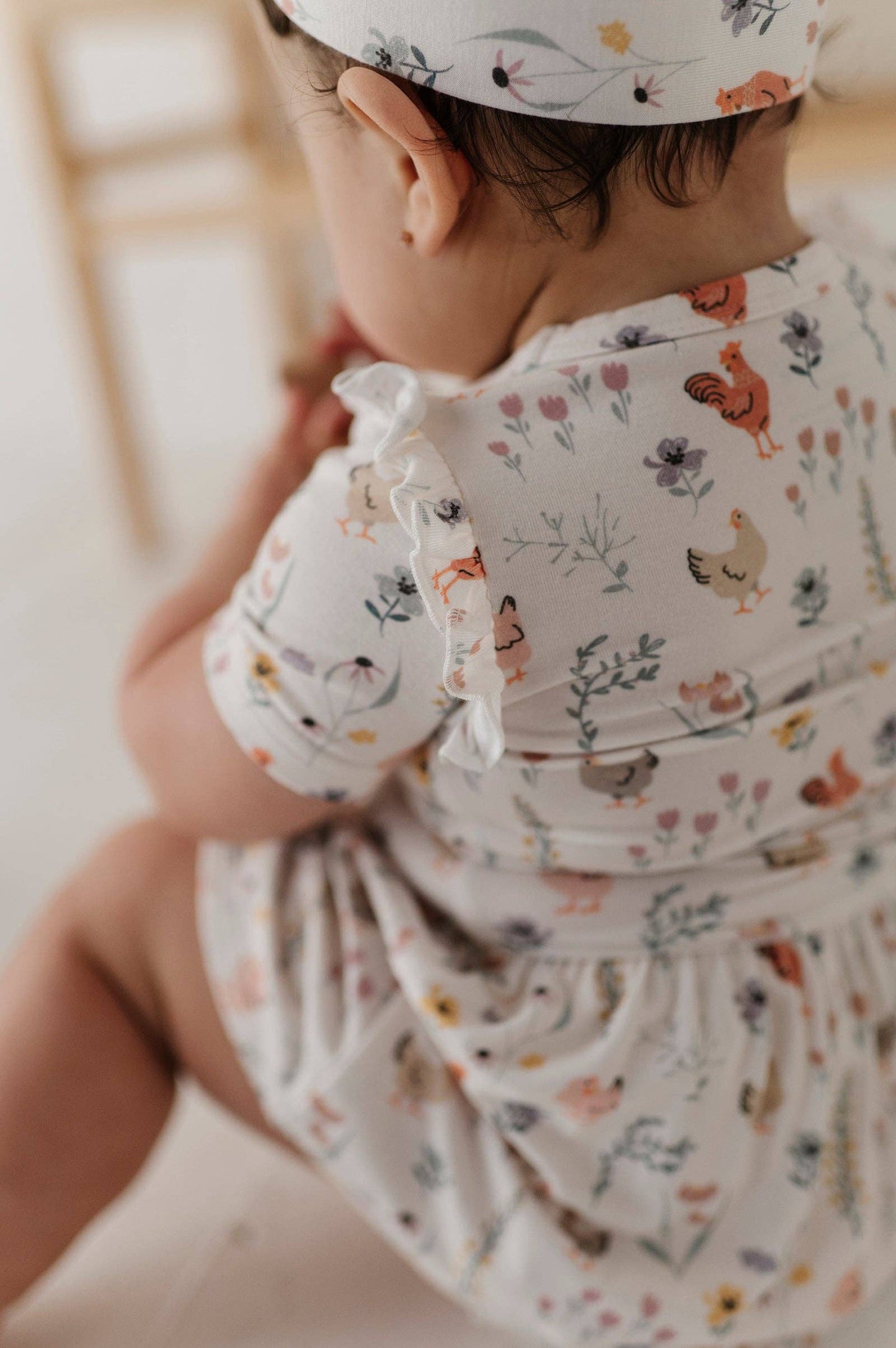 Floral Chickens Bodysuit Dress