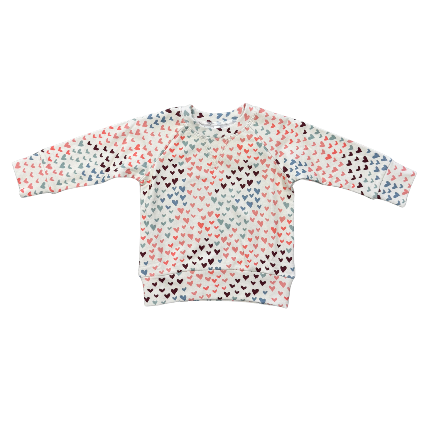 Rainbow Hearts Raglan Sweatshirt