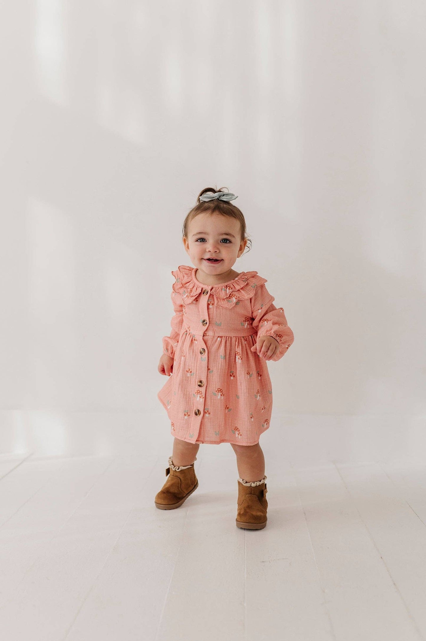 Mesa Rose Mushroom Ruffled Collar Dress Set