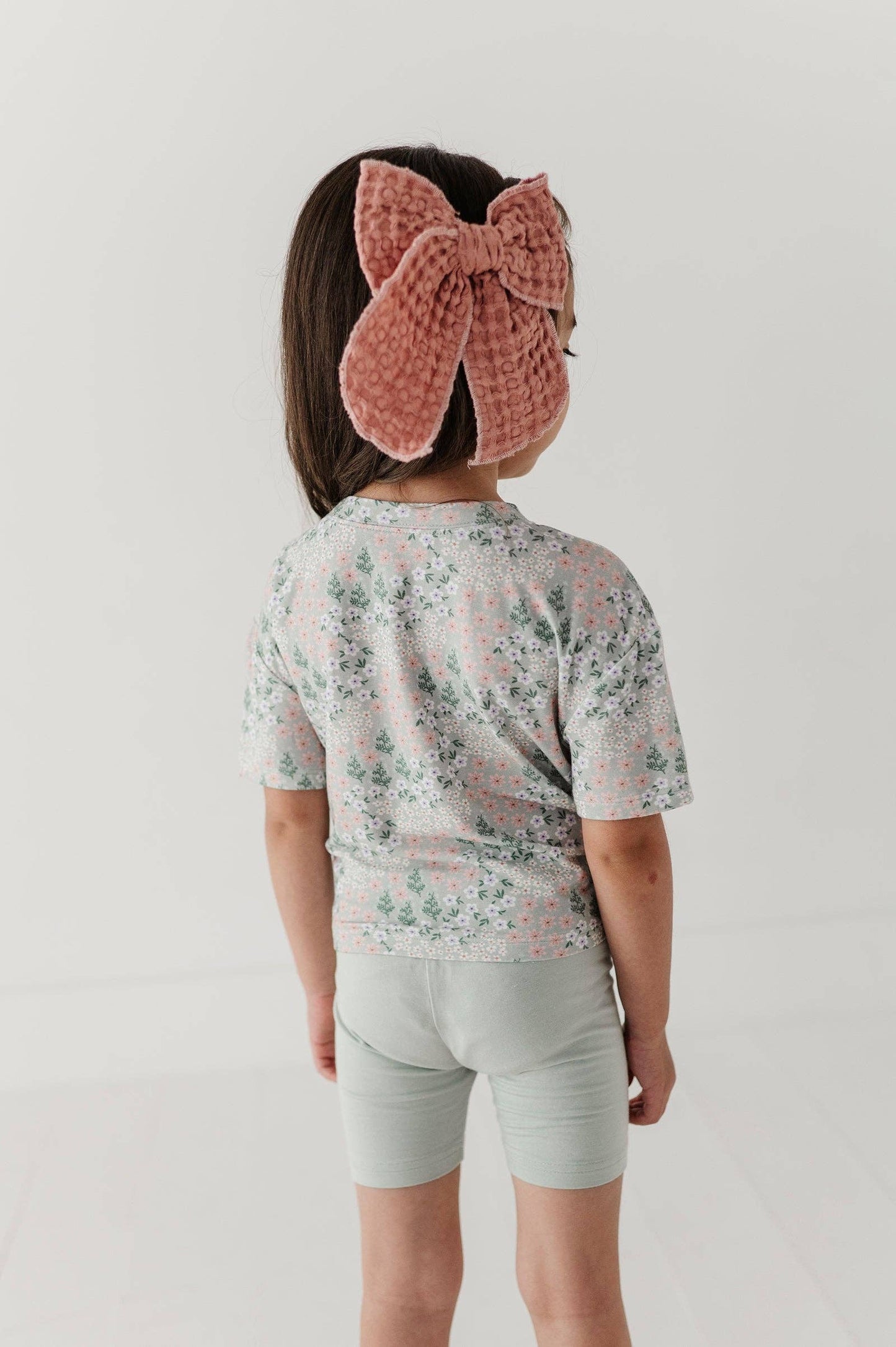 Aqua Grey Floral Tie Front Shirt