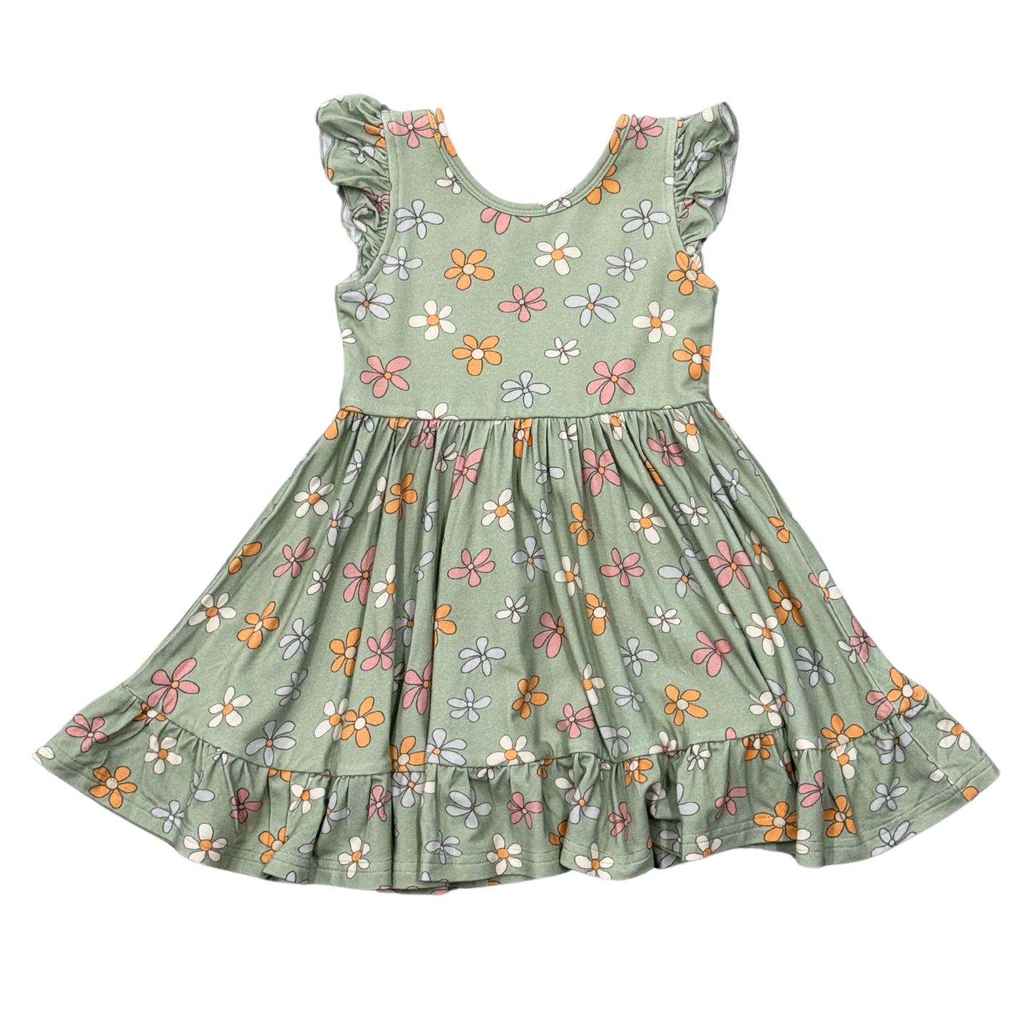 Sketched Daisy Sleeveless Twirl Dress
