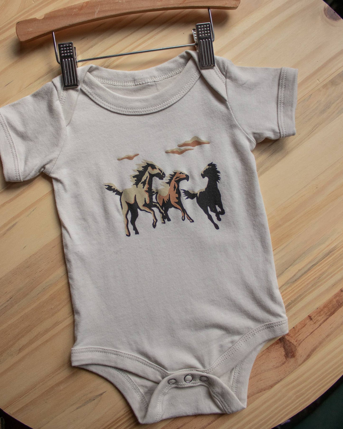 Wild Horses Western Baby Onesie