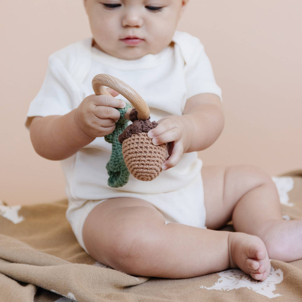 Organic Acorn Crochet  Teether