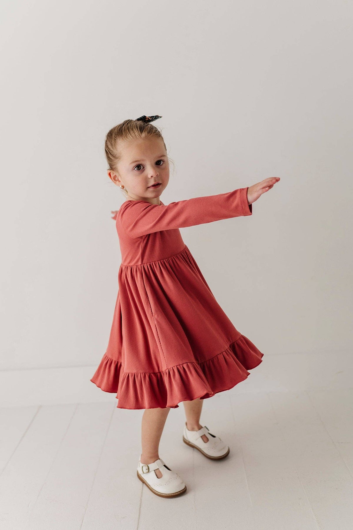 Dusty Cedar Ribbed Ballet Dress