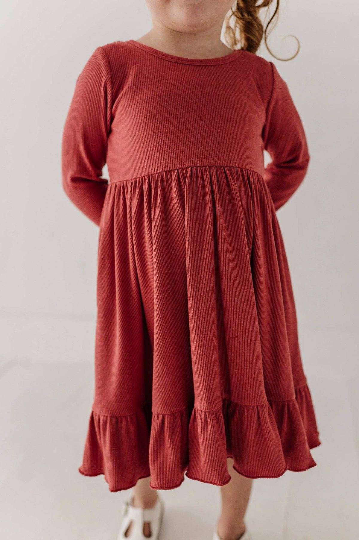 Dusty Cedar Ribbed Ballet Dress