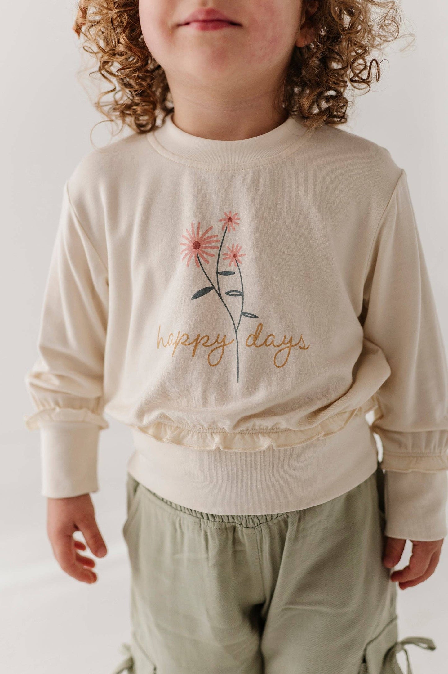 Happy Days Ruffle Hem Sweatshirt