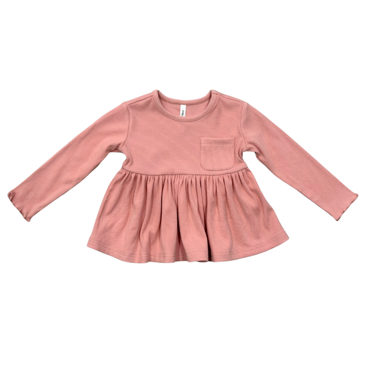 Mellow Rose Ribbed Peplum Shirt