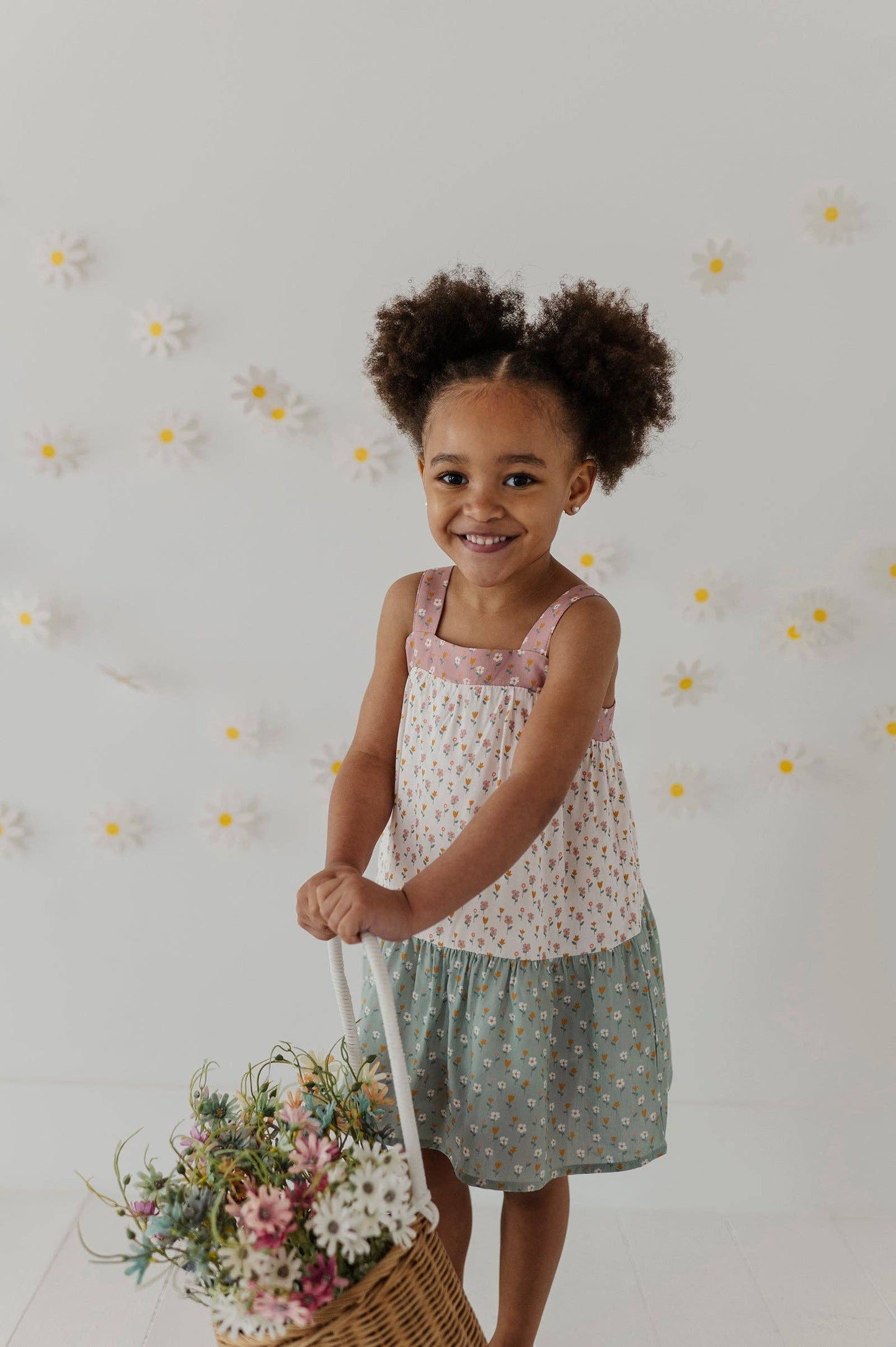 Multi Daisy Wide Strap Dress