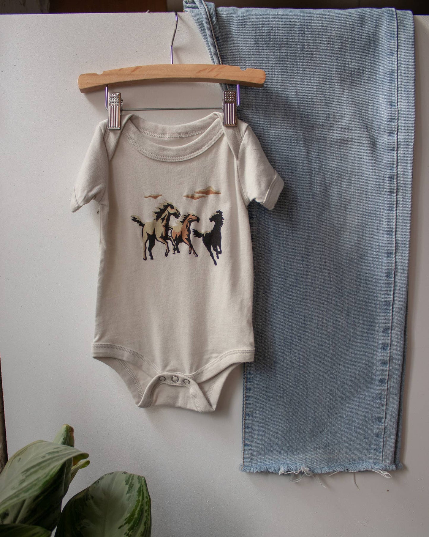 Wild Horses Western Baby Onesie