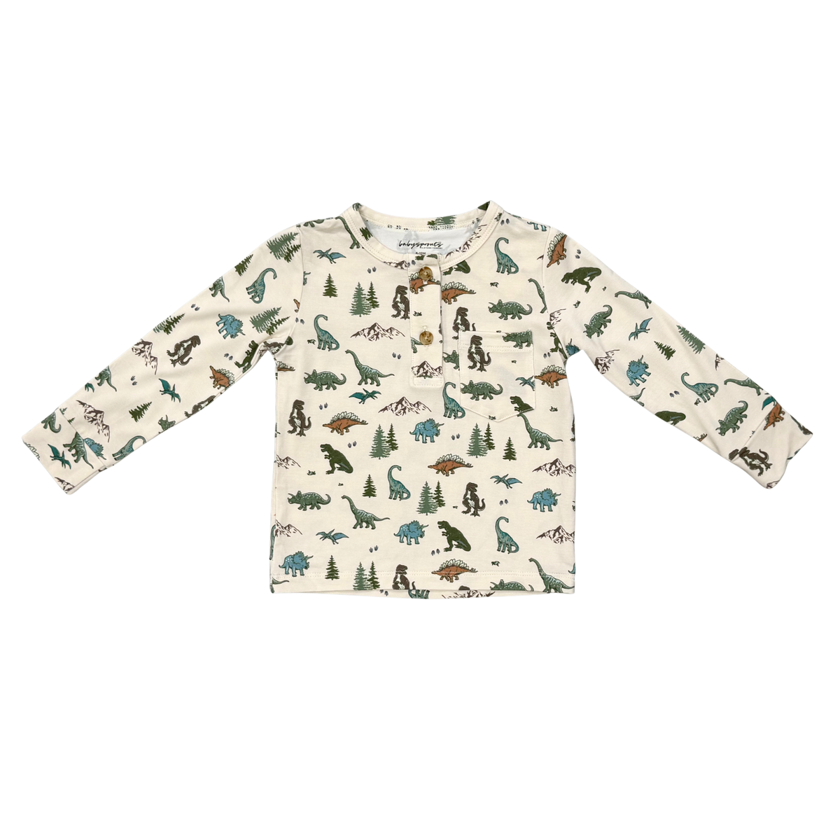 Dino Land Long Sleeve Henley Shirt
