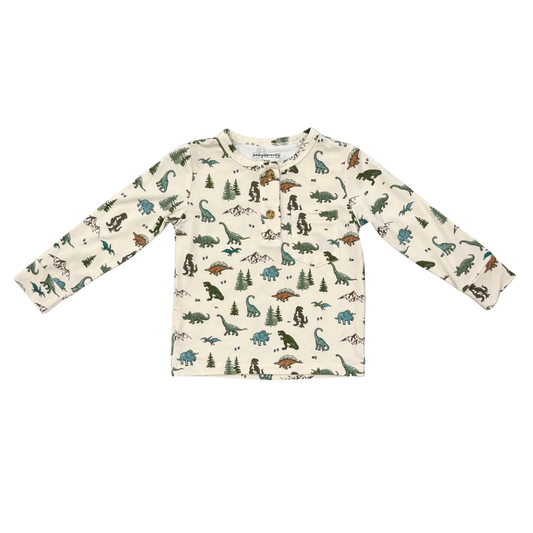 Dino Land Long Sleeve Henley Shirt