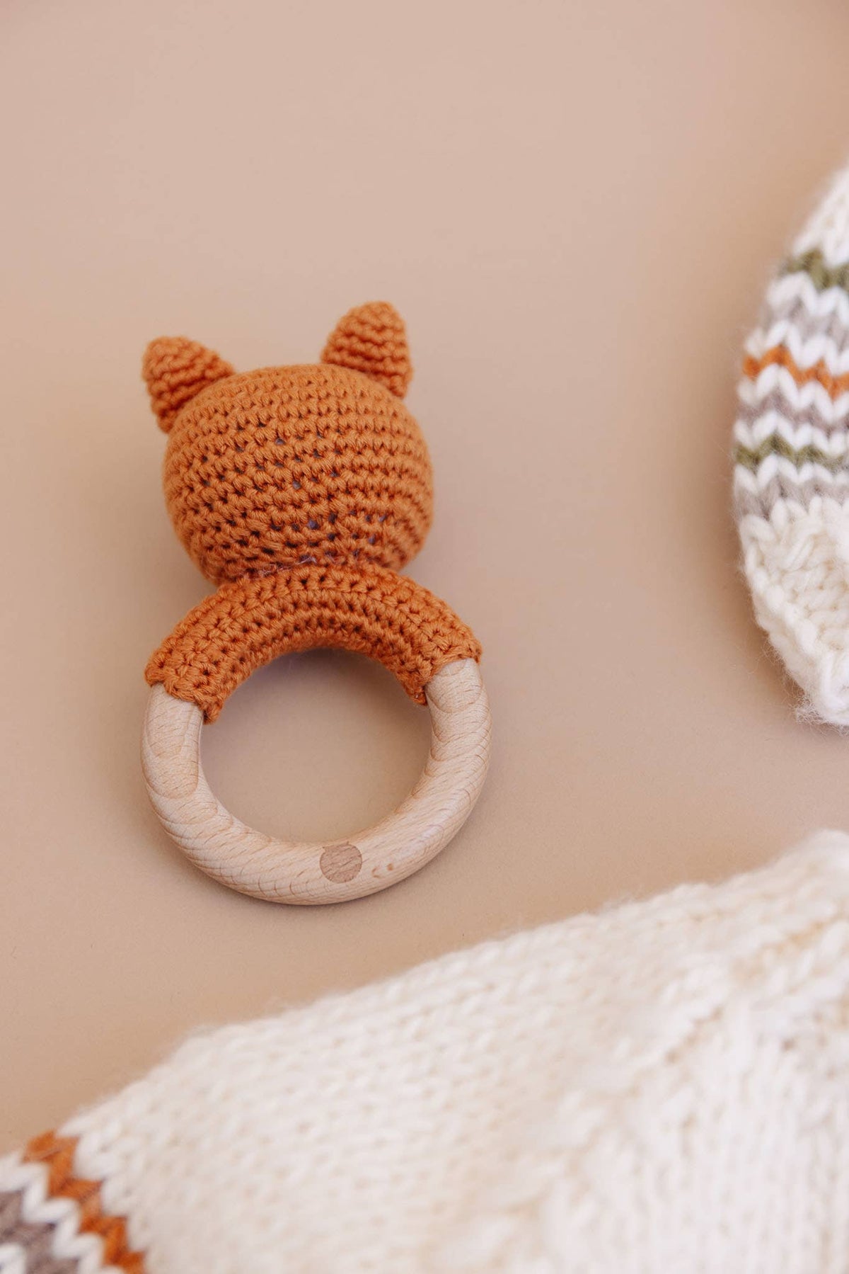Organic Fox Crochet Teether
