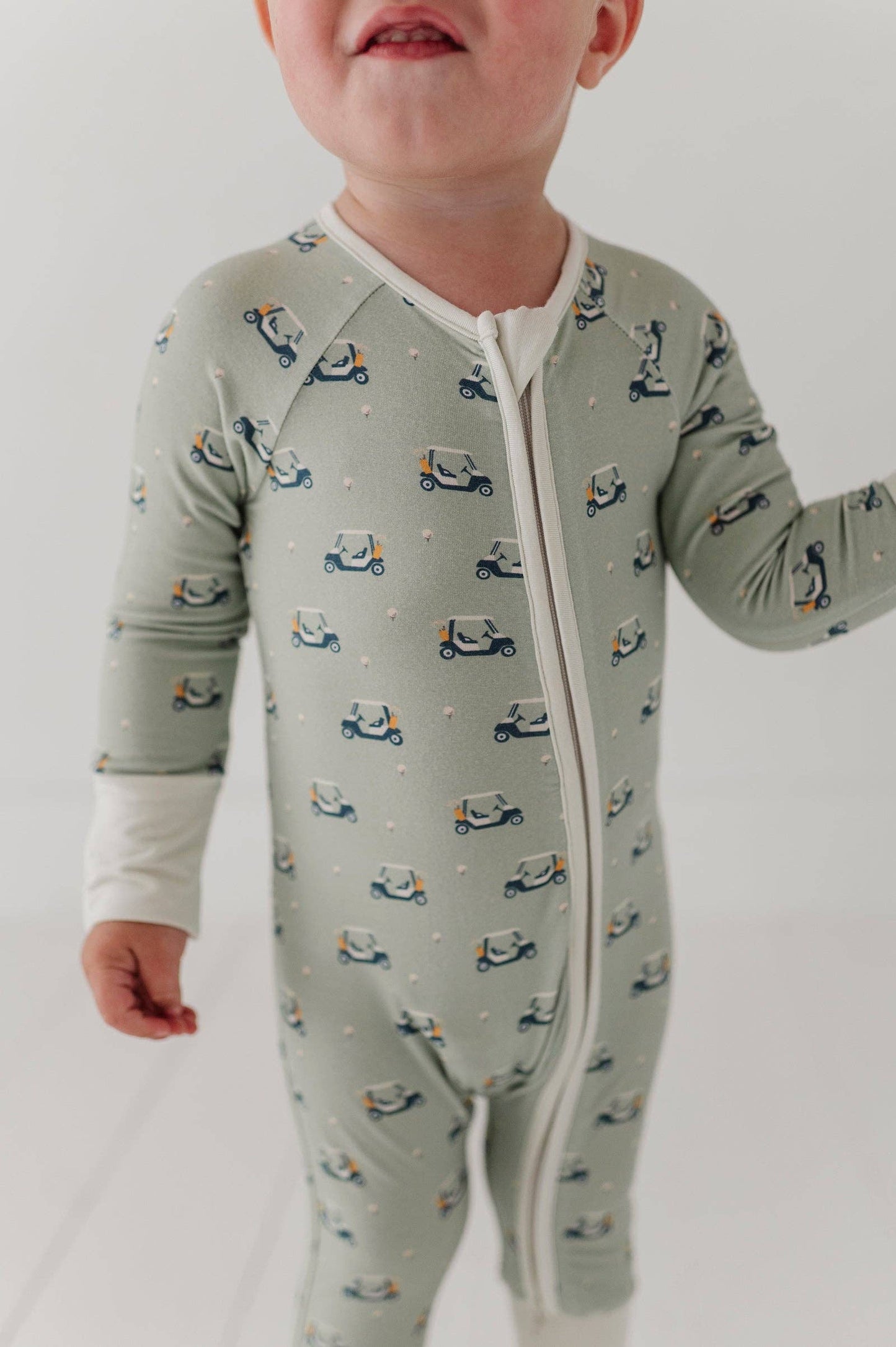 Golf Carts Long Sleeve Zip Convertible Romper