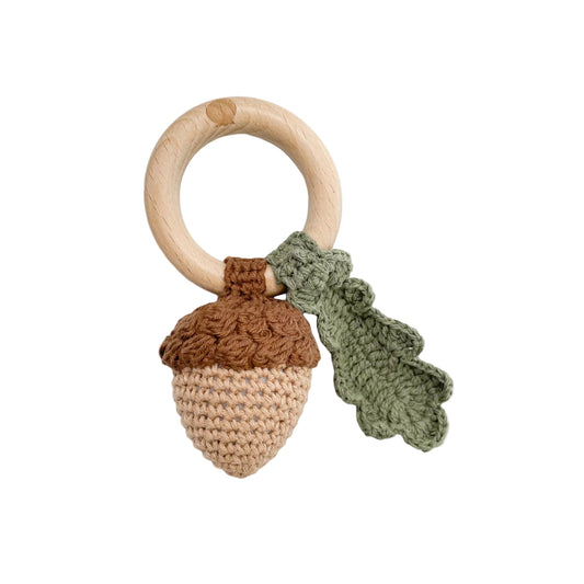 Organic Acorn Crochet  Teether