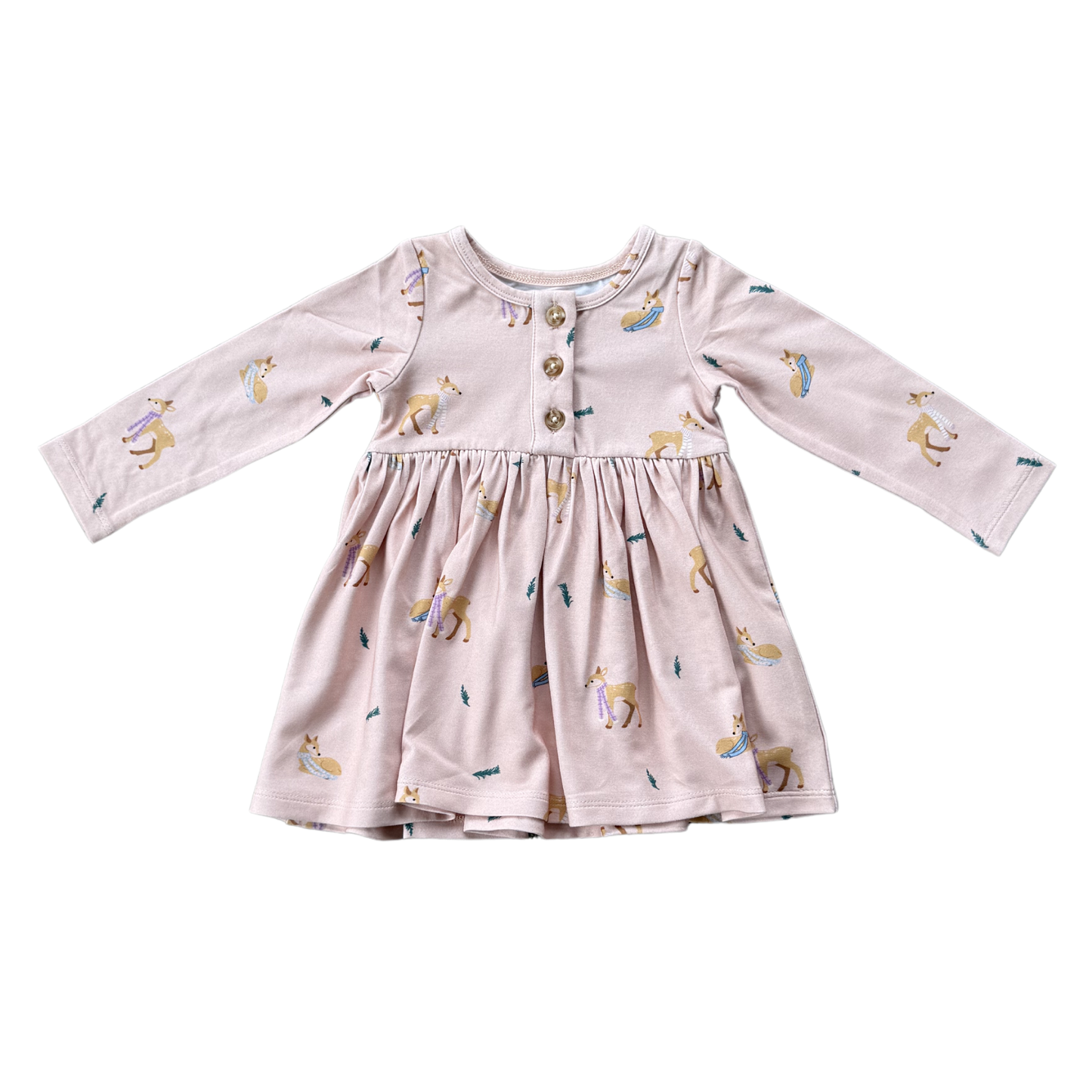 Bamboo Henley Dress - Fawn