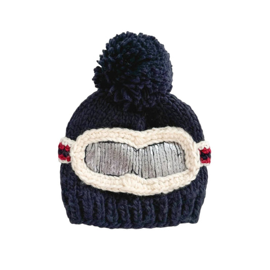 Ski Goggles Knit Navy Beanie