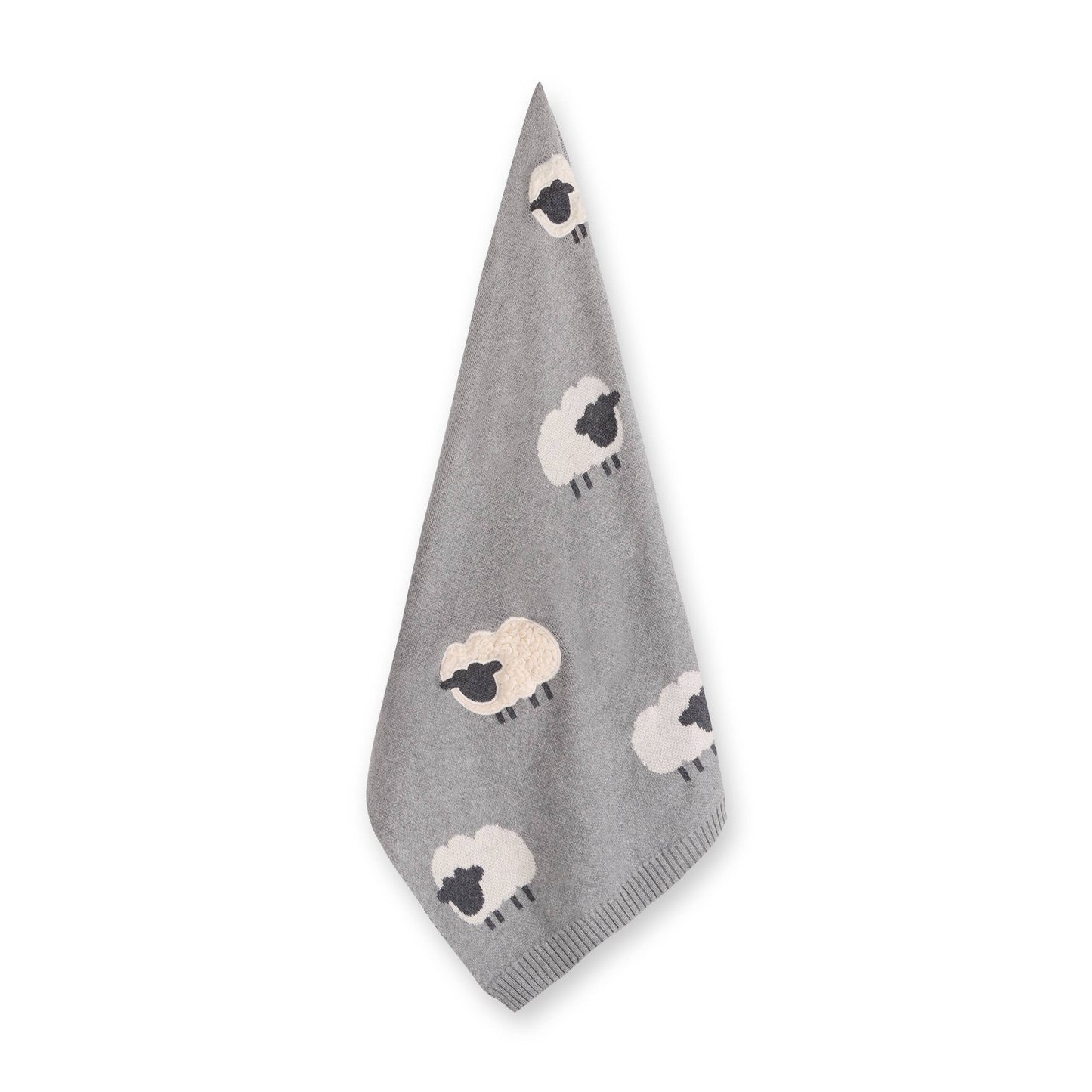 Organic Cotton Jacquard Knit Blanket - Wooly Sheep