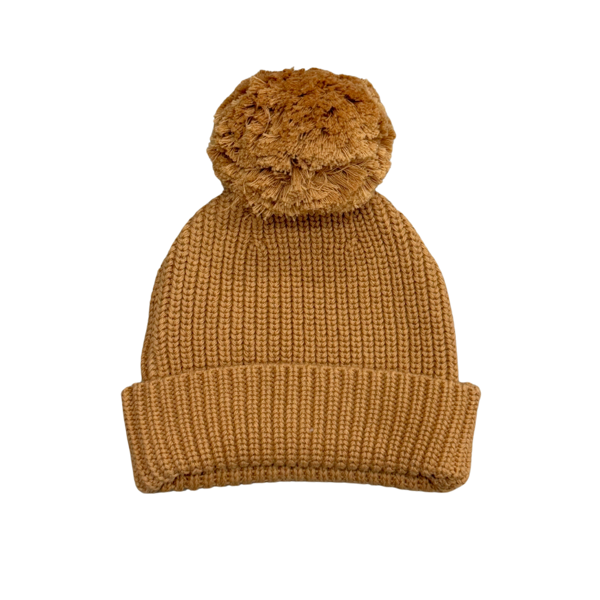 Camel Knit Pom Hat