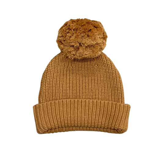 Camel Knit Pom Hat