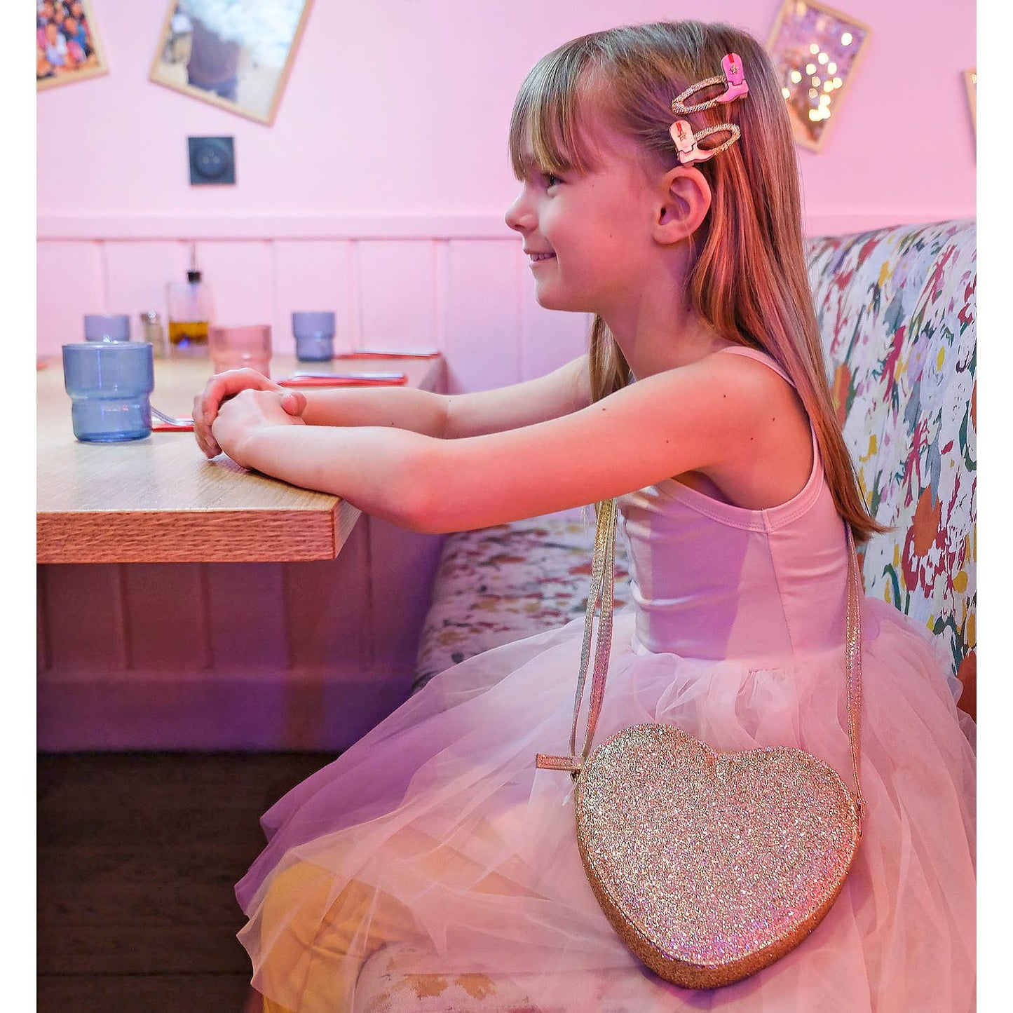 Love Heart Gold Glitter Bag