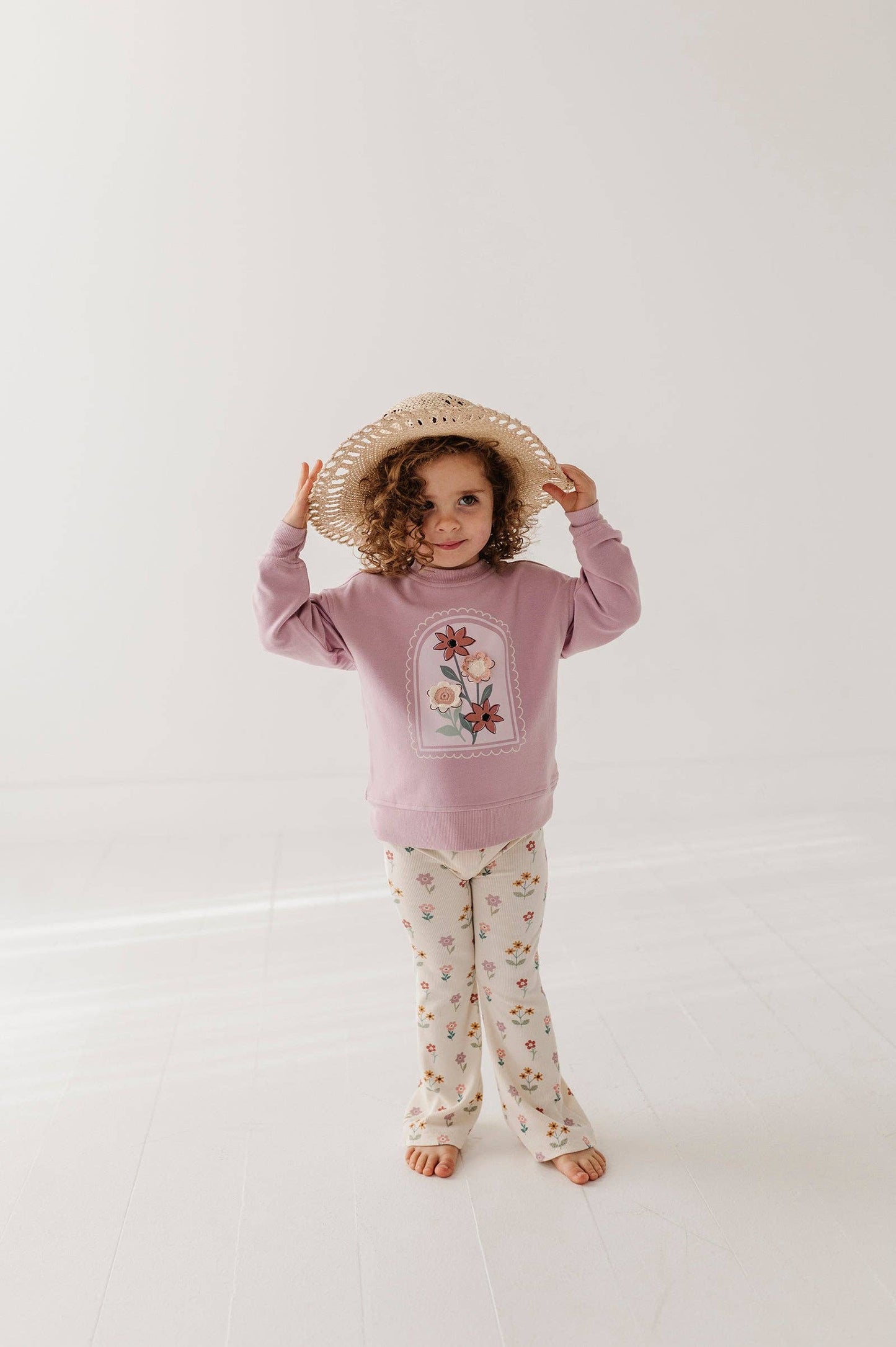 Meadow Bloom Rib Flare Pants