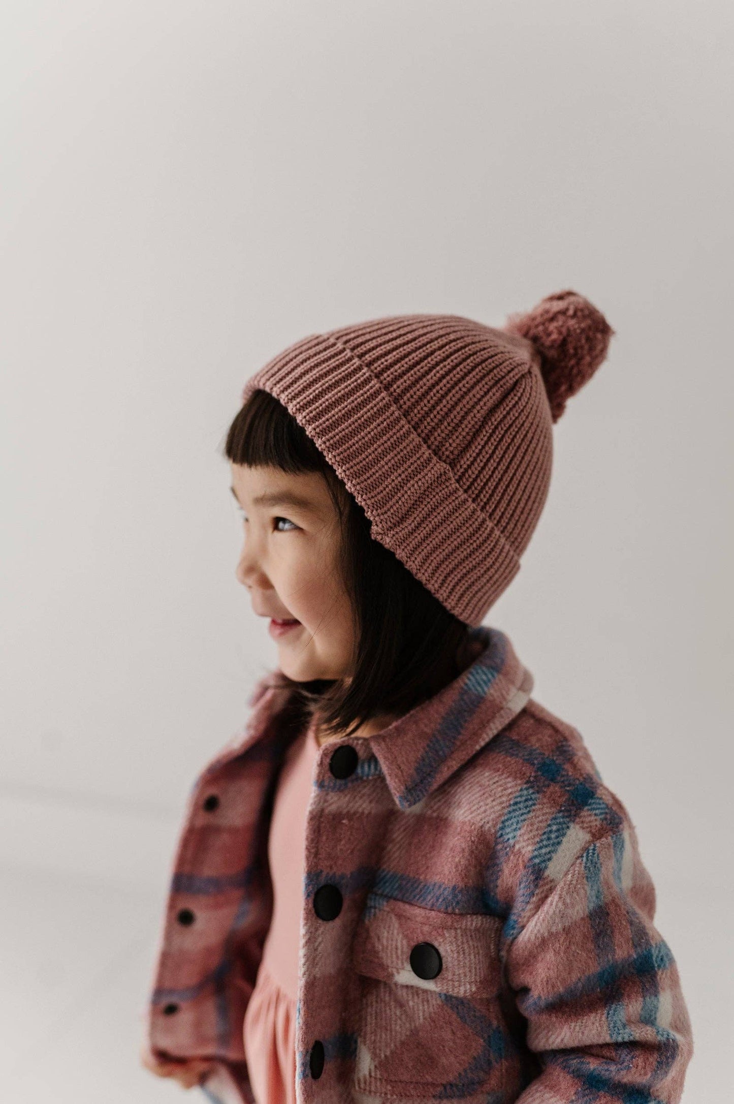Rose Knit Pom Hat