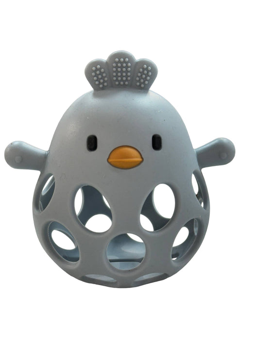 3D Chicken Silicone Teether- Slate
