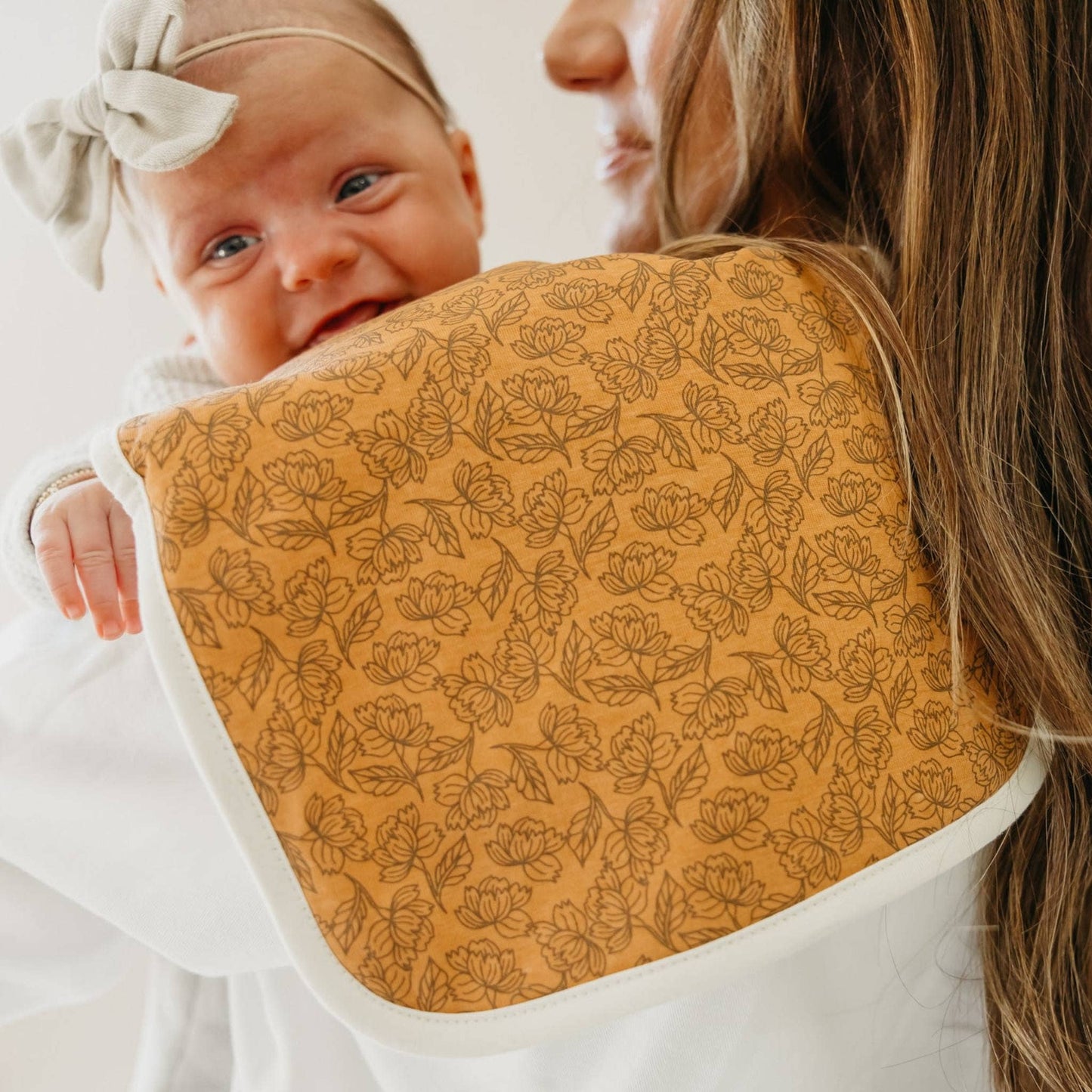 Premium Burp Cloth - Golden Floral