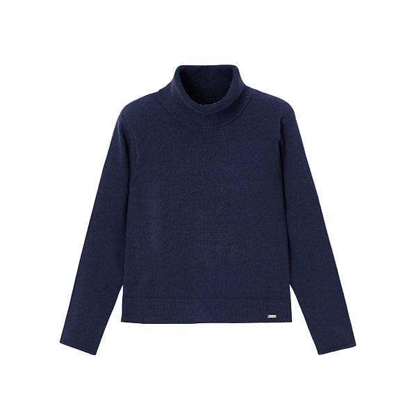 Navy Basic knitting turtleneck