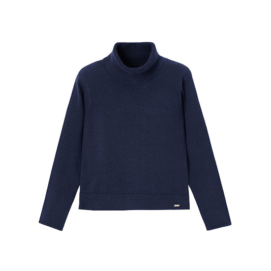 Navy Basic knitting turtleneck