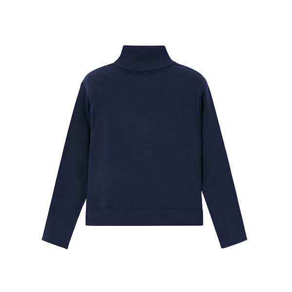 Navy Basic knitting turtleneck