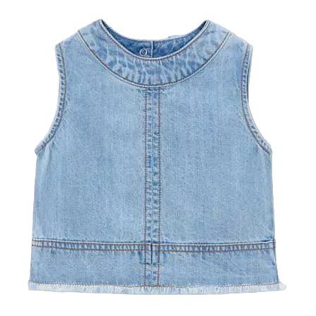 Light Wash Denim Sleeveless Top
