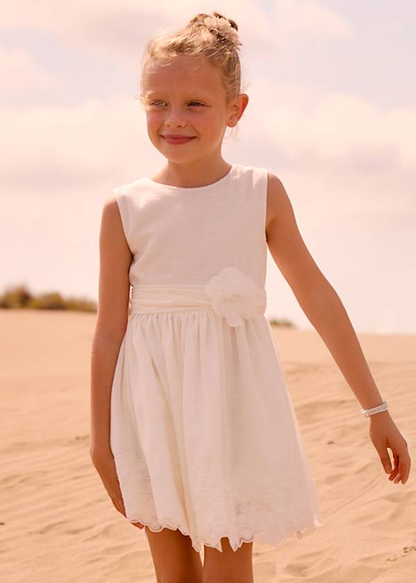 White Lace Back Dress
