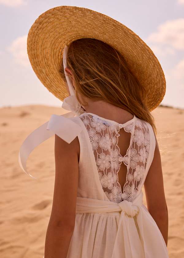 White Lace Back Dress