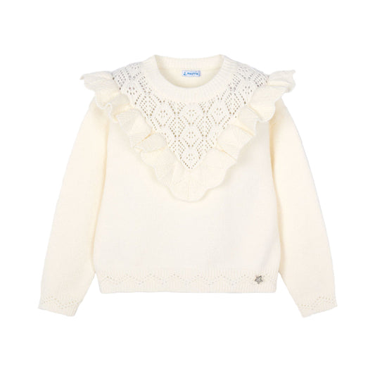 Macchiato Cream Openwork Knit Sweater