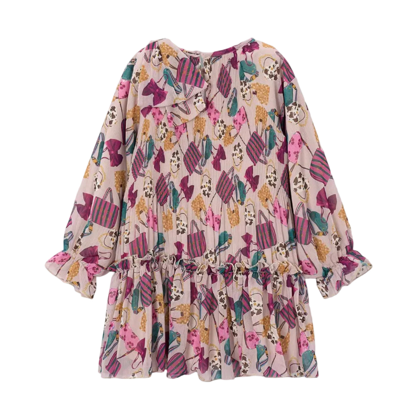 Girl Printed Pleated Dress