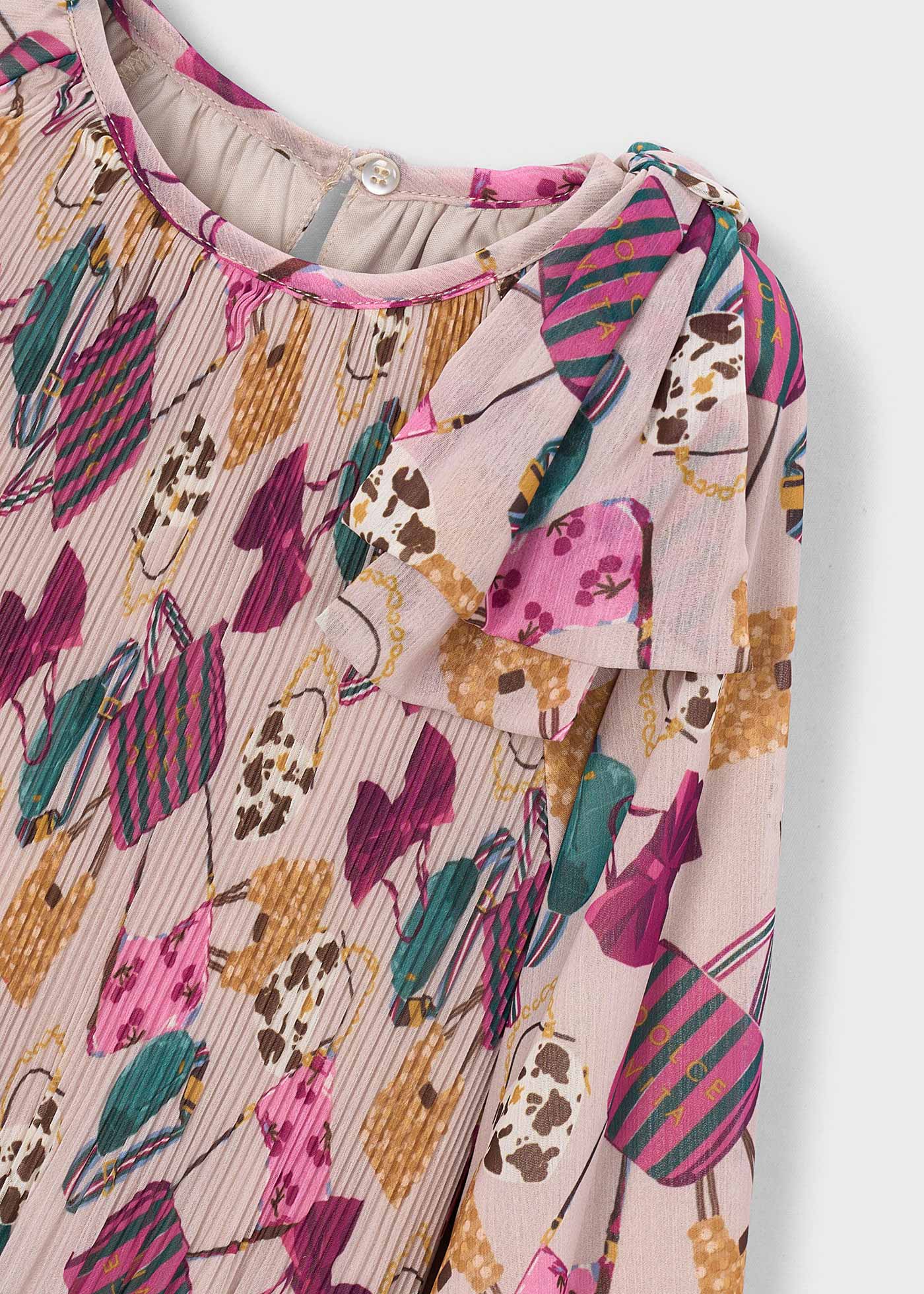 Girl Printed Pleated Dress