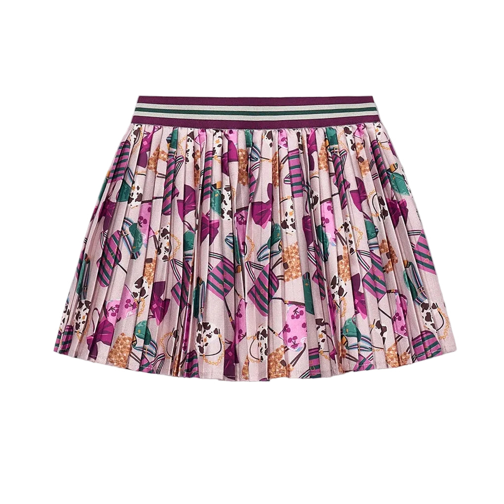 Girl Printed Pleated Skirt