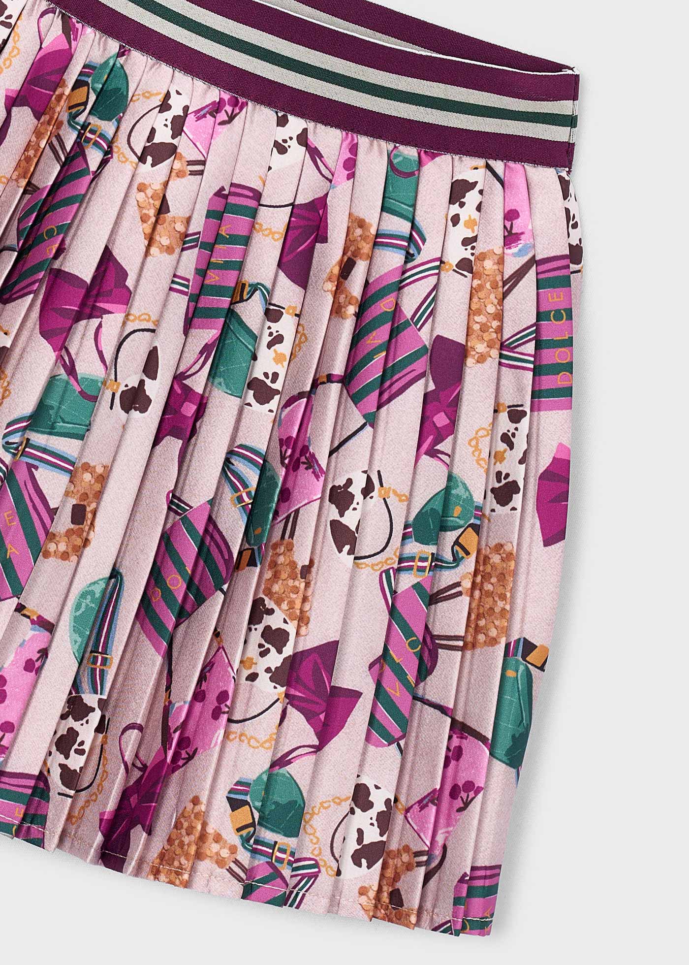 Girl Printed Pleated Skirt