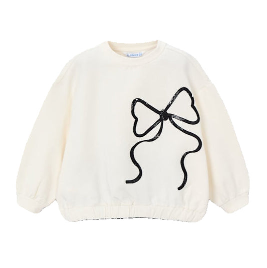 Black Bow Printed Sweatshirt