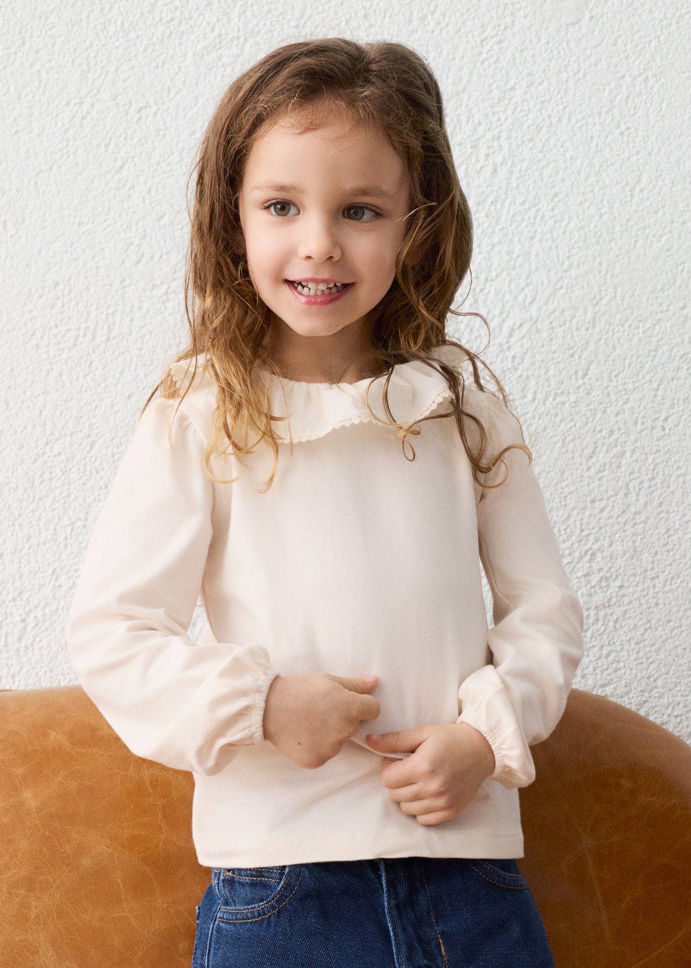 Girl Ruffle Collar Blouse